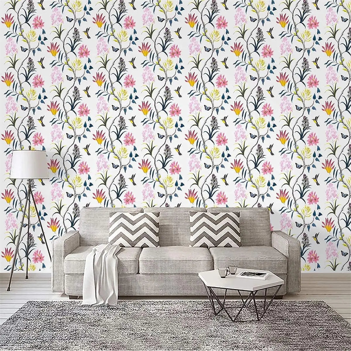bedroom floral wallpaper