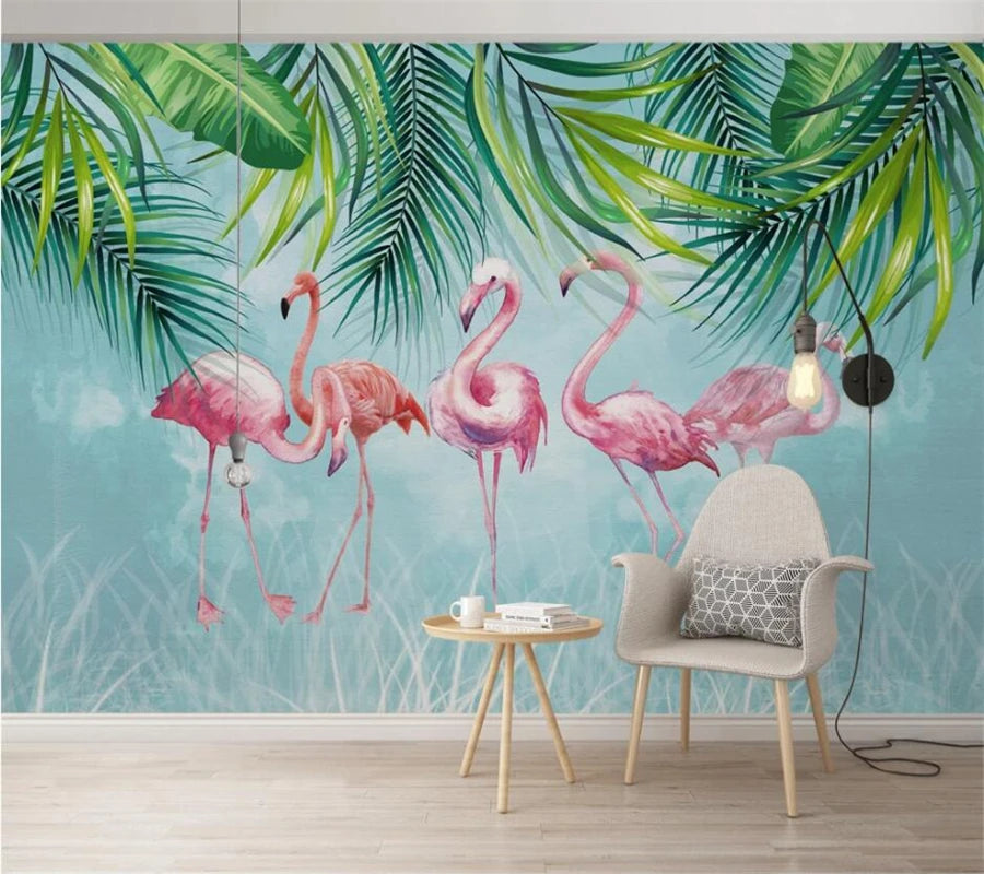 peel and stick flamingo wallpaper