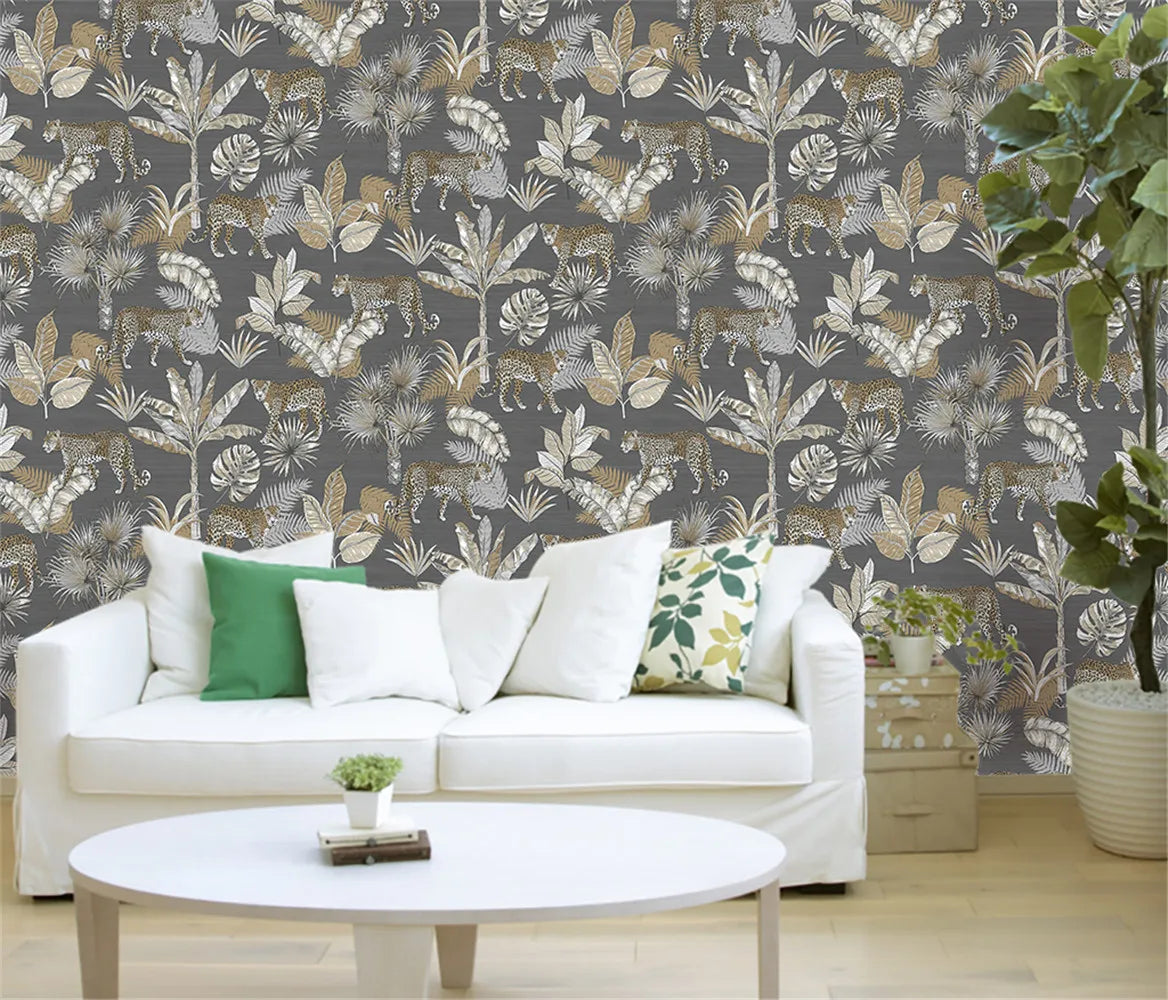 cheetah print room wallpaper
