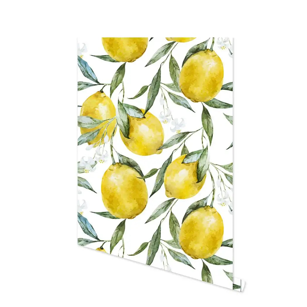 lemon wallpaper kitchen