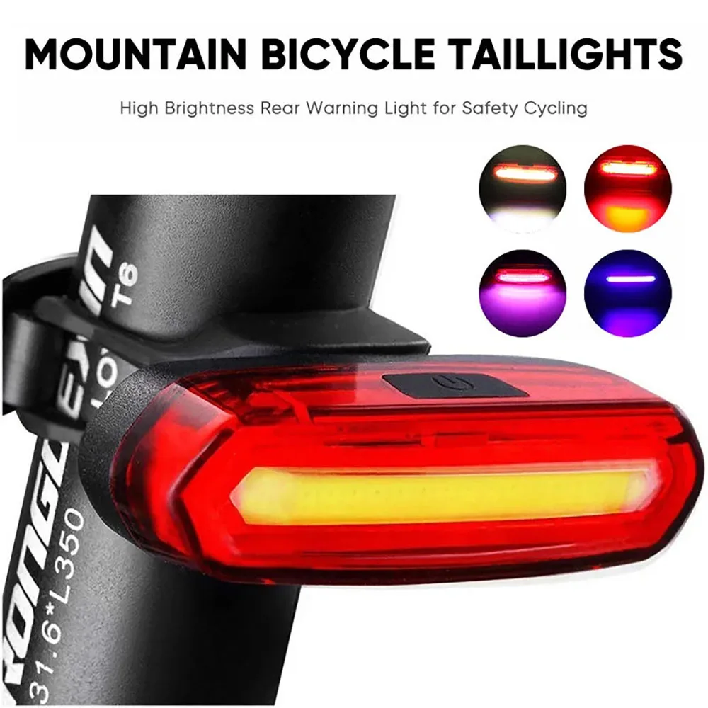 USB Rechargeable LED Cycling Bike Warning Light Mountain Bicycle Taillight MTB Red Light Bike Rear Light