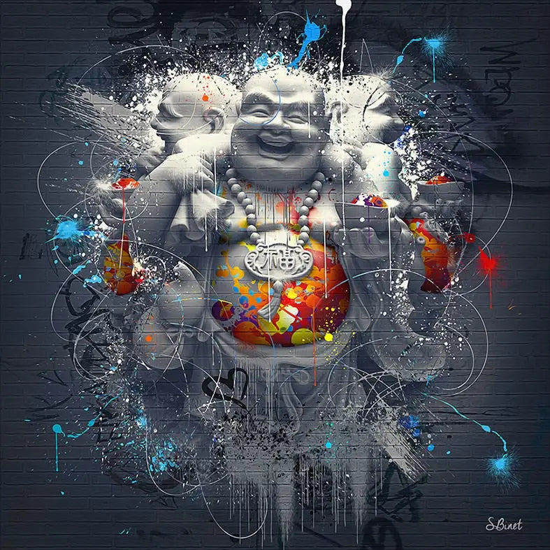 Tableau Maitreya Bouddha Rieur