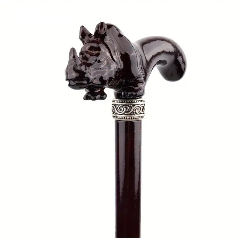Canne en bois Rhinocéros brun