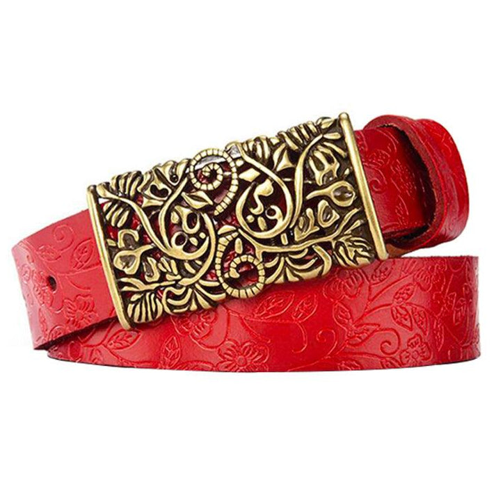 Ceinture Alessandra – Cuir Femme & Boucle à Motif