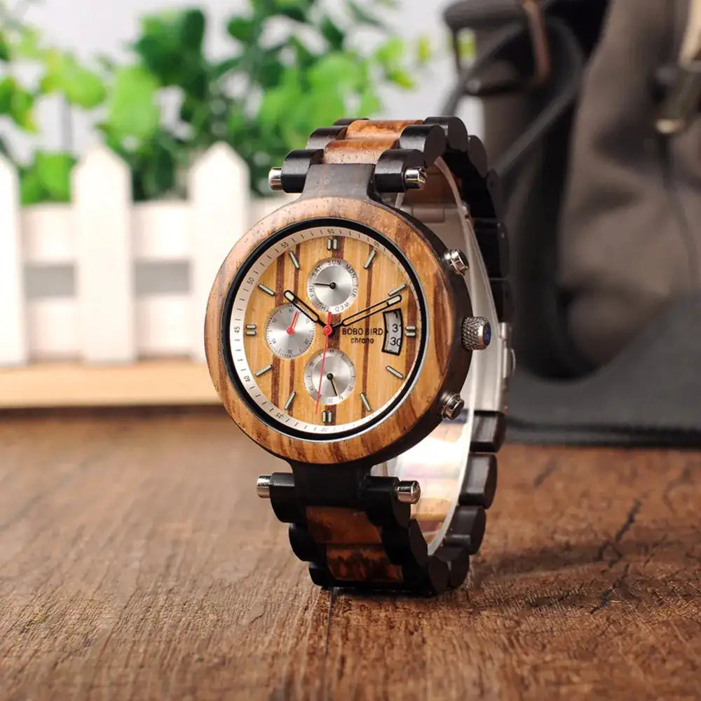 Montre en bois chronographe - Delta