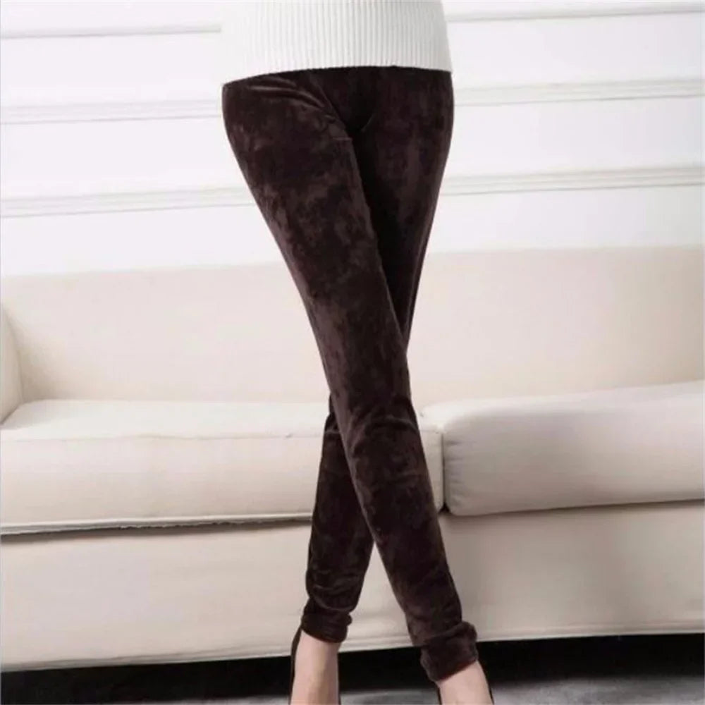 Brown Velvet Leggings