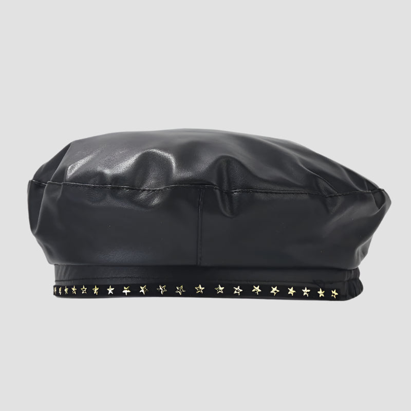 Leather Trim Beret