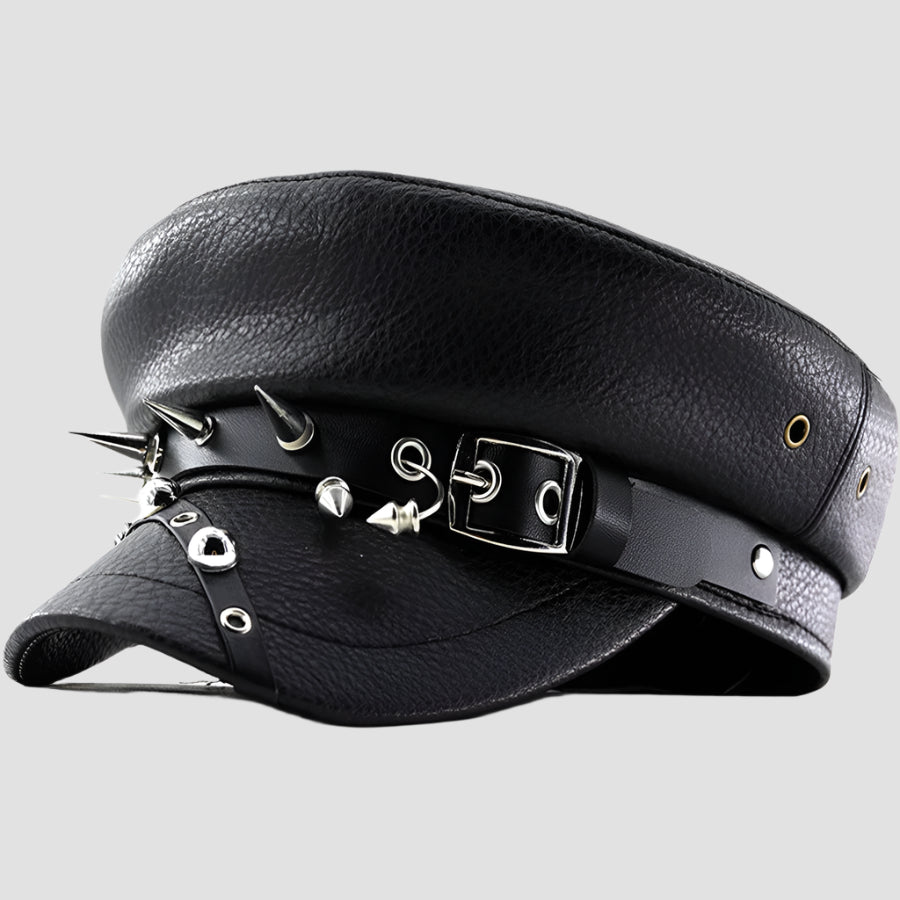 Leather Biker Beret