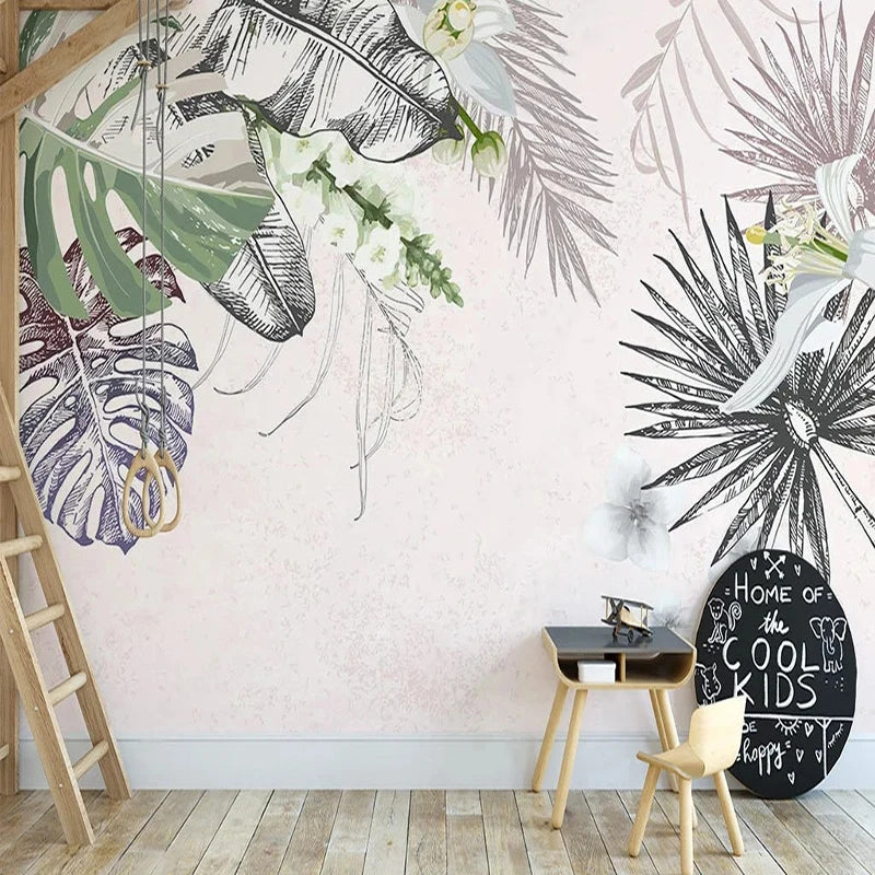 papier peint jungle chambre fille