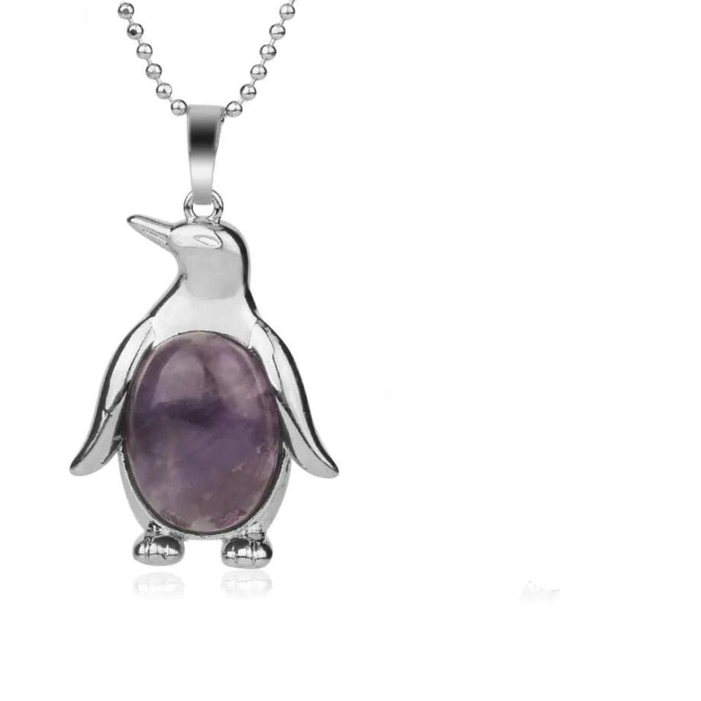 Penguin necklace with birthstone