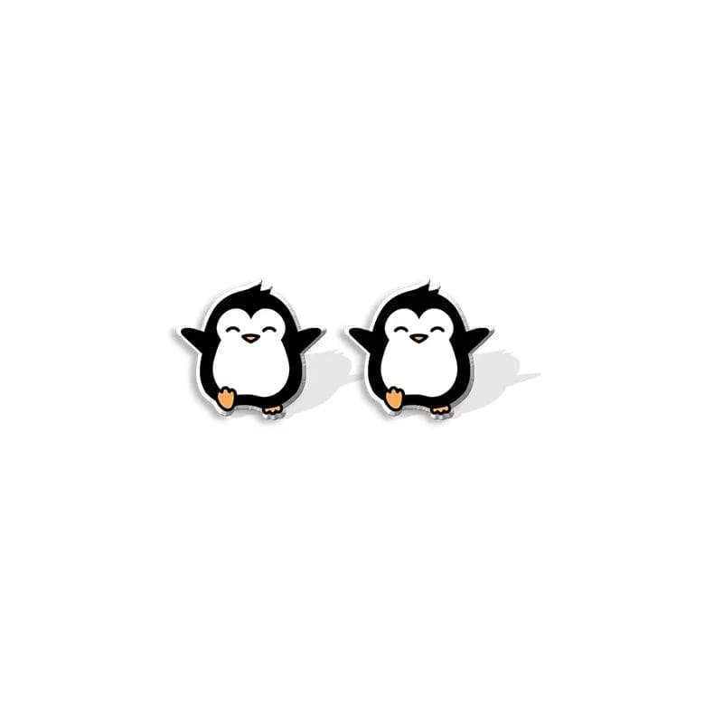 Cartoon penguin earrings