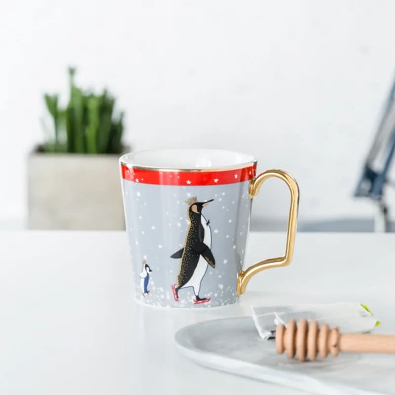 penguin christmas coffee mug