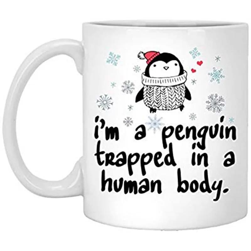 Christmas penguin coffee mug