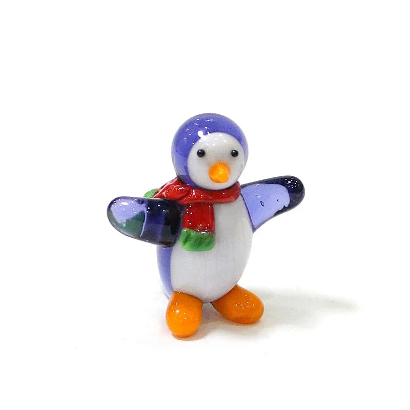 art glass penguin figurine