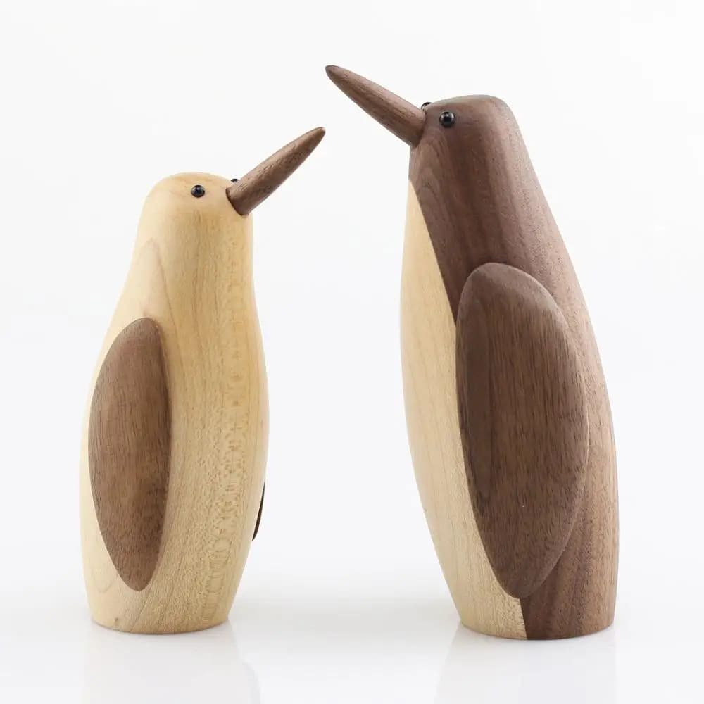 vintage wooden penguin figurines