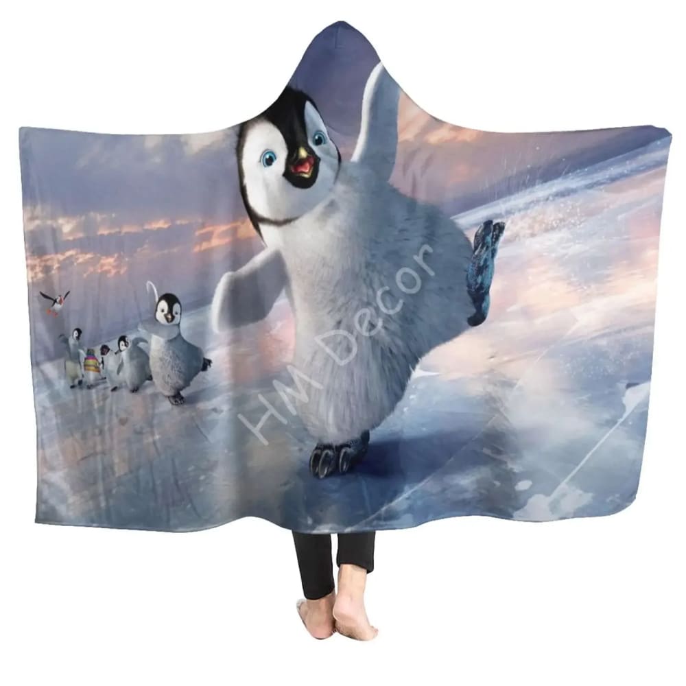 Happy penguin blanket hoodie