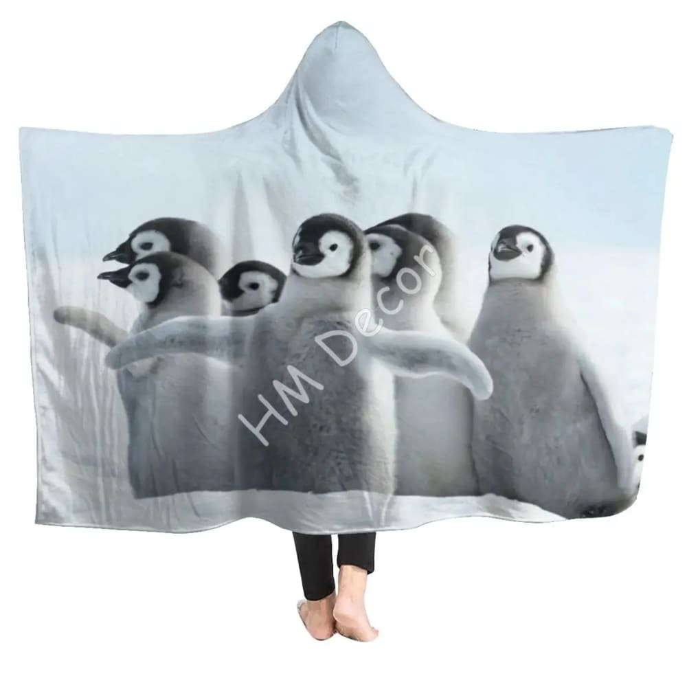 Flock penguin blanket hoodie