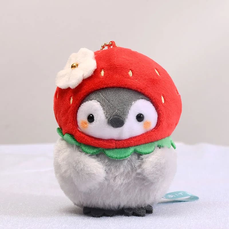 Strawberry penguin keychain