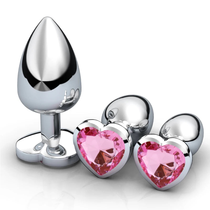 plug anal coeur cristal (pack 3 tailles)