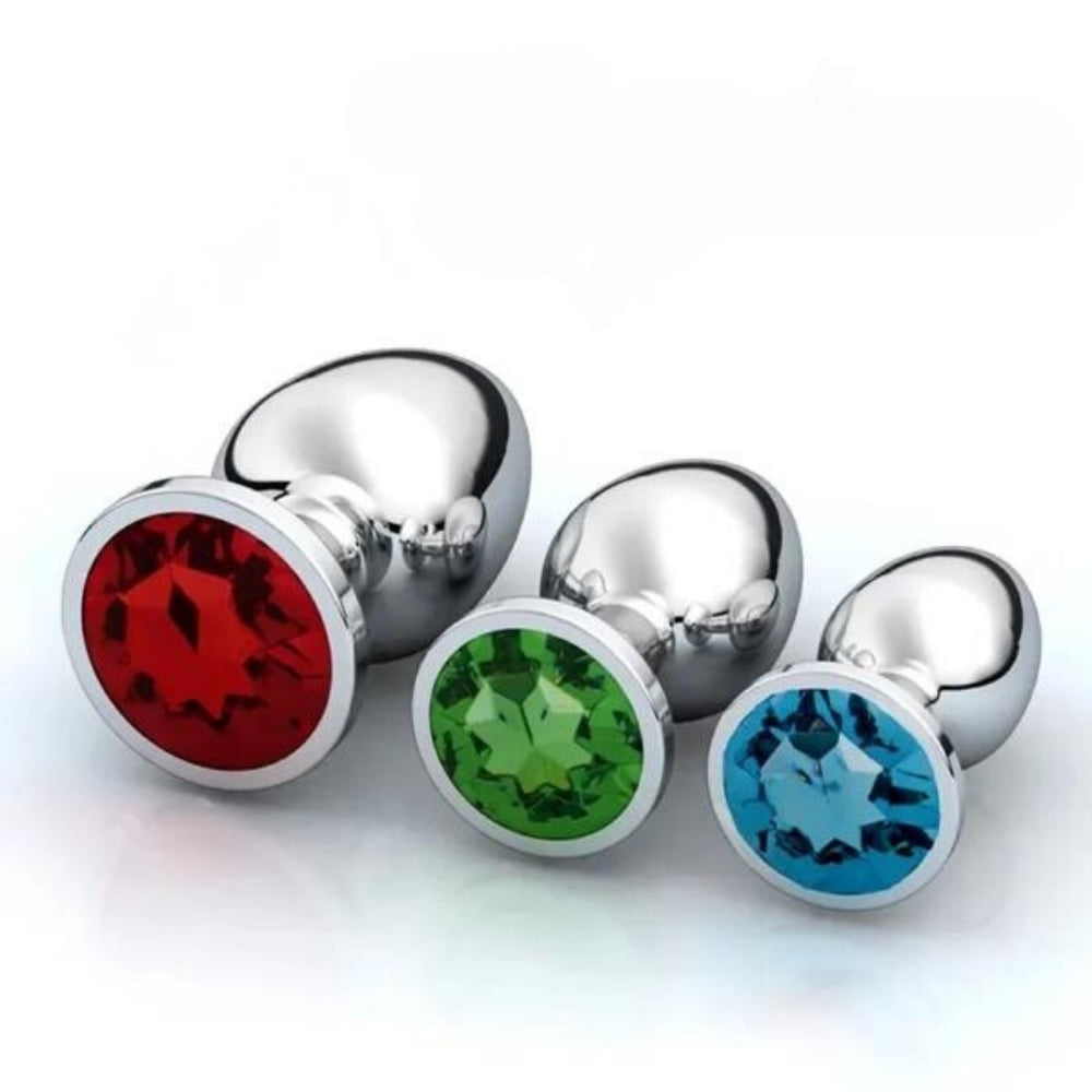 plugs anal cristal arc en ciel (pack 3 tailles)