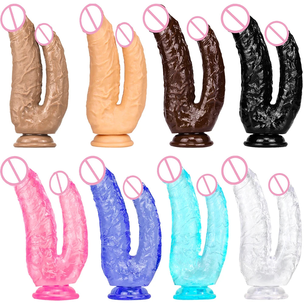 Godemichet transparent - double gode ventouse